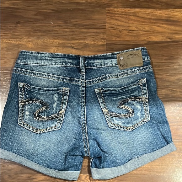 Sliver Boyfriend classics Blue Denim Women's Shorts - Picture 3 of 4